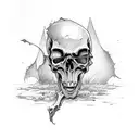 vampire skull  tattoo design idea