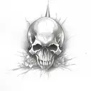vampire skull  tattoo design idea