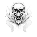 vampire skull  tattoo design idea