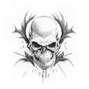 vampire skull  tattoo design idea