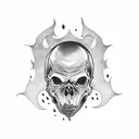 vampire skull  tattoo design idea