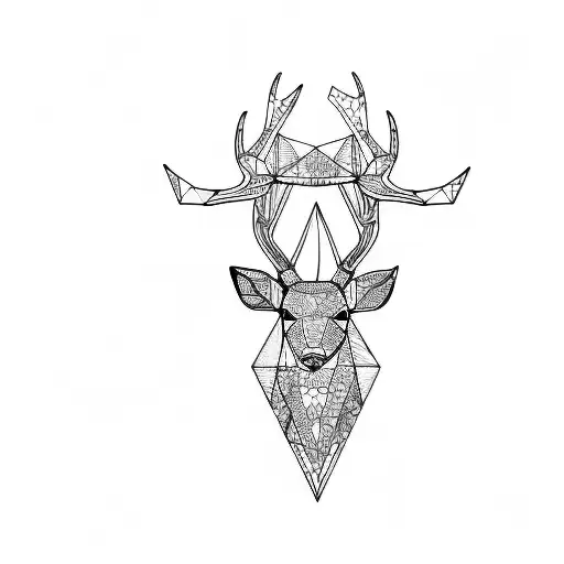 a deer head tattoo design idea