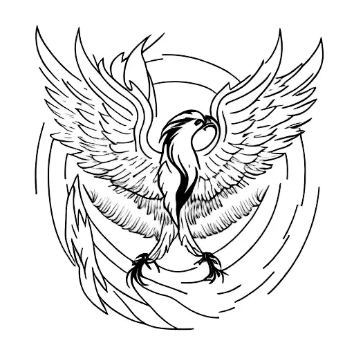 Phoenix Fire Bird Illustration and Character Design.Hand Drawn Phoenix  Tattoo Stock Vector - Illustration of fenix, flight: 99492718