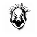 the sad clown painting  tattoo design idea