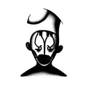 the sad clown painting  tattoo design idea