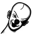the sad clown painting  tattoo design idea