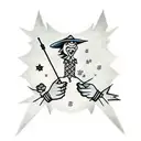 puppeteer witch hand y2k  tattoo design idea