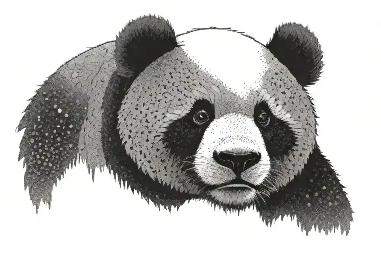 panda face tattoo design idea