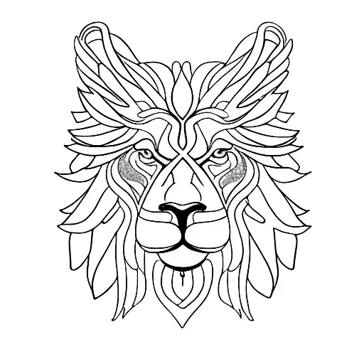 Epilepsy awareness ribbon formed by an intricate eagle and lion design tattoo design idea