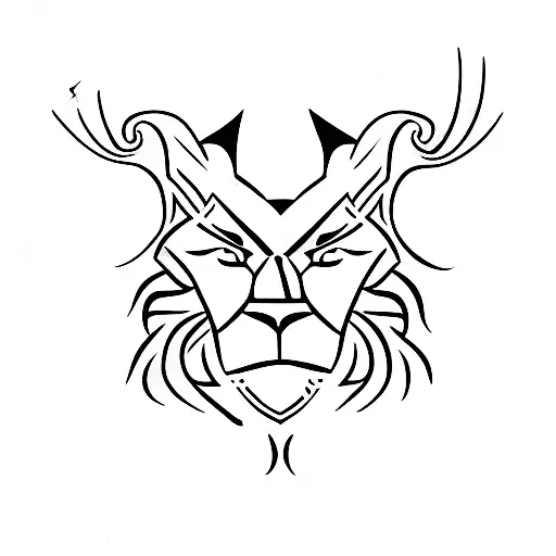 A minimalist tattoo of an eagle and lion intertwined to symbolize strength and resilience in epilepsy tattoo design idea