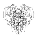 Epilepsy awareness ribbon formed by an intricate eagle and lion design tattoo design idea