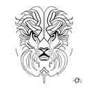 Epilepsy awareness ribbon formed by an intricate eagle and lion design tattoo design idea