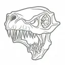 chibi trex skull tattoo design idea