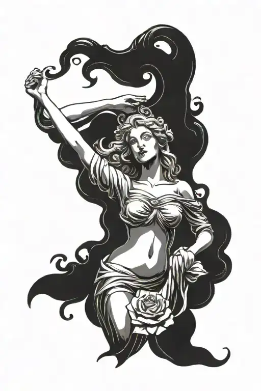 aphrodite goddess tattoo design idea