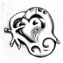 anatomical heart; hands are mirrored on both sides; hands control heart tattoo design idea