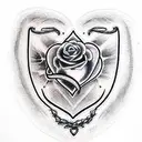 black and white; realistic heart tattoo design idea