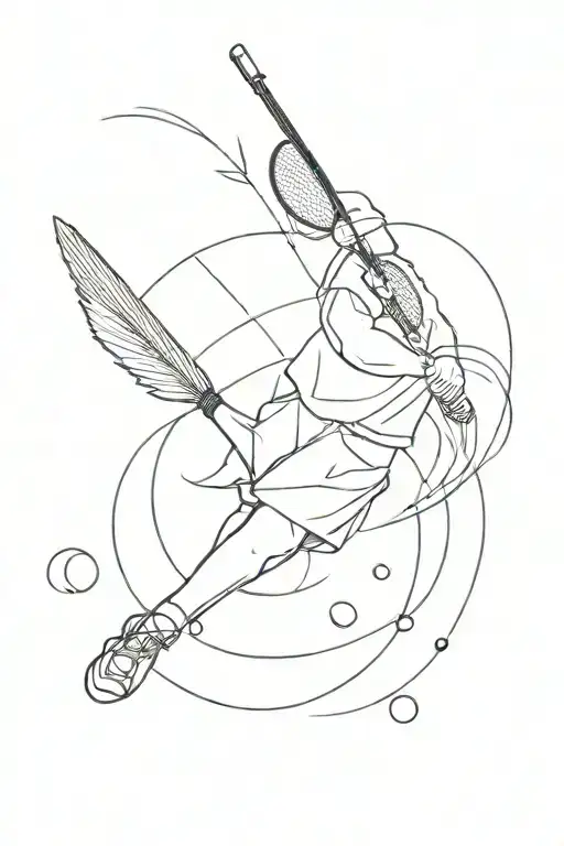 badminton tattoo design idea