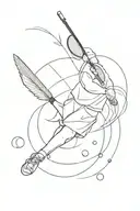 badminton tattoo design idea
