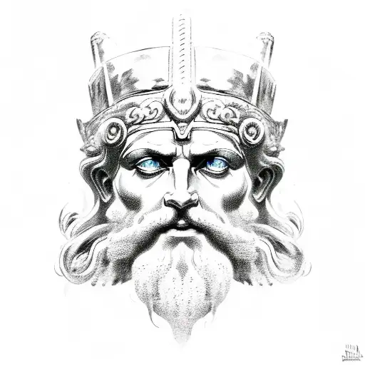 zeus on top, poseidon in the middle and hades at the bottom tattoo design idea