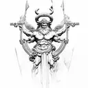 zeus on top, poseidon in the middle and hades at the bottom tattoo design idea
