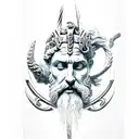 zeus on top, poseidon in the middle and hades at the bottom tattoo design idea