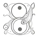 coi fish ying yang and cancer zodiac sign tattoo design idea