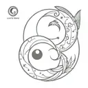 coi fish ying yang and cancer zodiac sign tattoo design idea