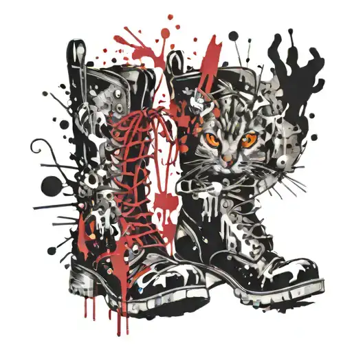 pussy in boots  tattoo design idea