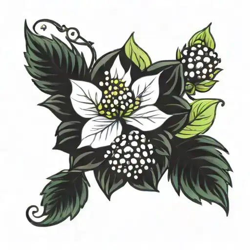 crystals blackberry vine lifecycle  tattoo design idea