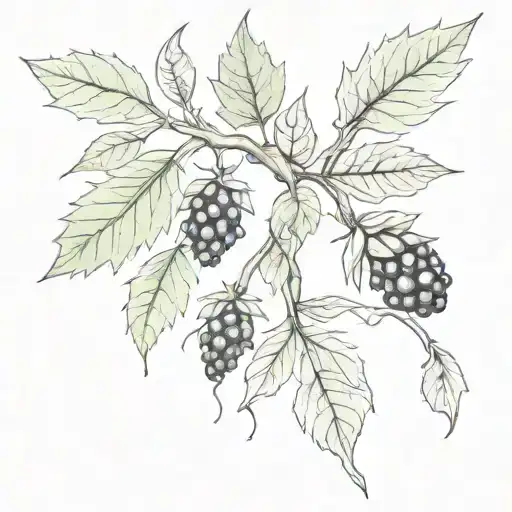 crystals wrapped in thorny blackberry vine  tattoo design idea