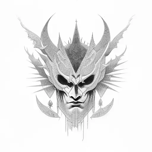 God and demon based on karma tattoo design idea