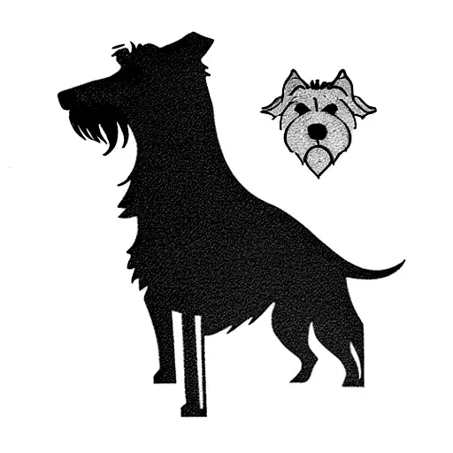 irish wolfhound piano tattoo design idea