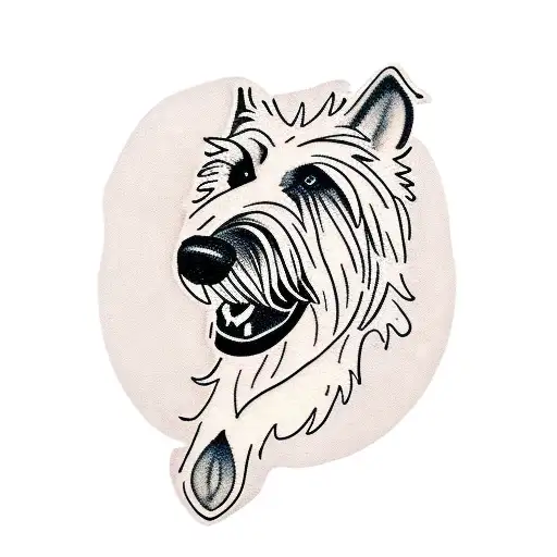 irish wolfhound piano tattoo design idea