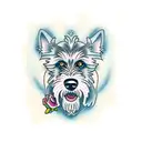 irish wolfhound piano tattoo design idea