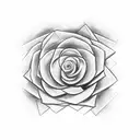 Chanel logo with rose tattoo design idea