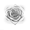 Chanel logo with rose tattoo design idea