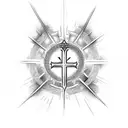 Christian Cross, sacred heart, filigree  tattoo design idea