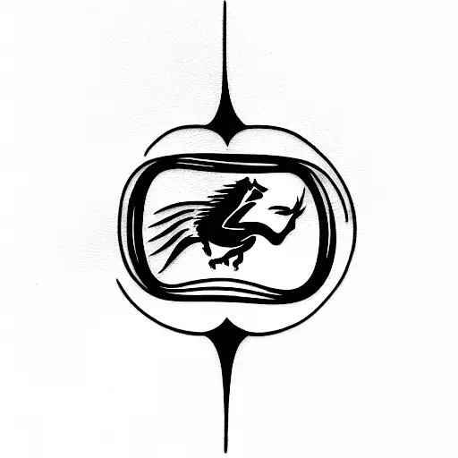 reflection tattoo that only says "Fasano" on top and "Ferrari" below  tattoo design idea