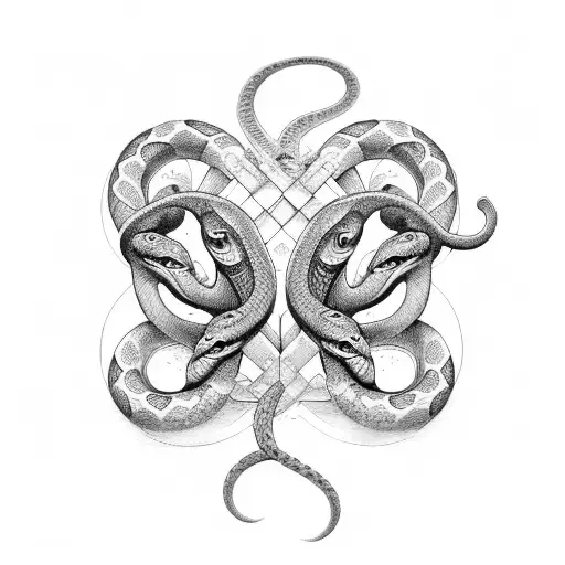 a snake that symbolizes gemini tattoo design idea