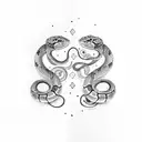 a snake that symbolizes gemini tattoo design idea