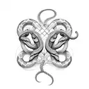 a snake that symbolizes gemini tattoo design idea