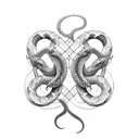 a snake that symbolizes gemini tattoo design idea