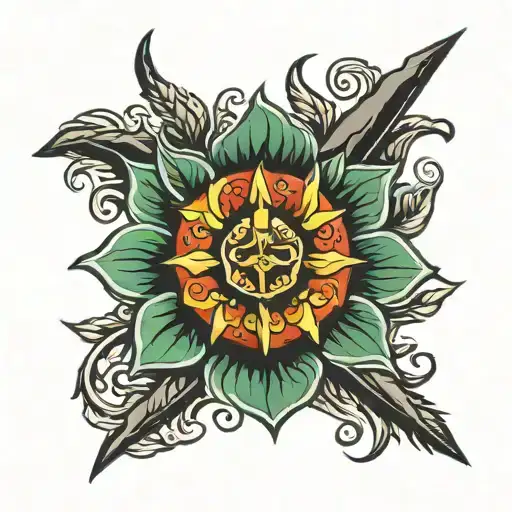 sunfliwers spanish foreign legion tattoo design idea