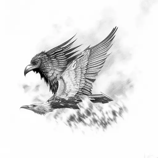 odins ravens overlooking a battlefield  tattoo design idea