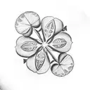 4 leaf clover  tattoo design idea