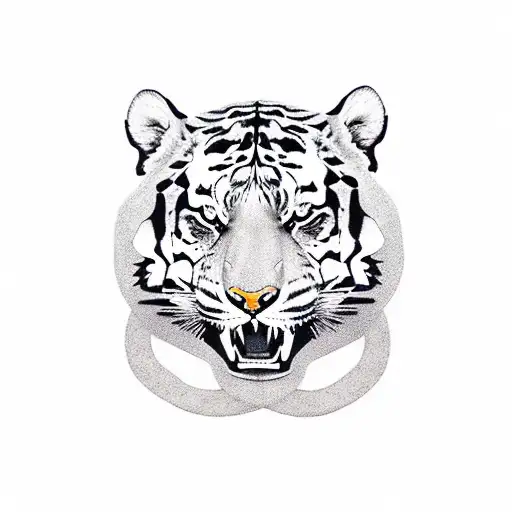 tiger and jaguar together tattoo design idea