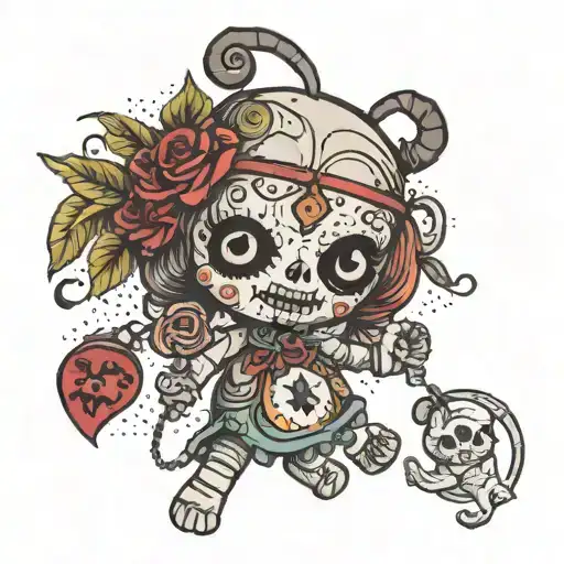 voodoo doll tattoo design idea