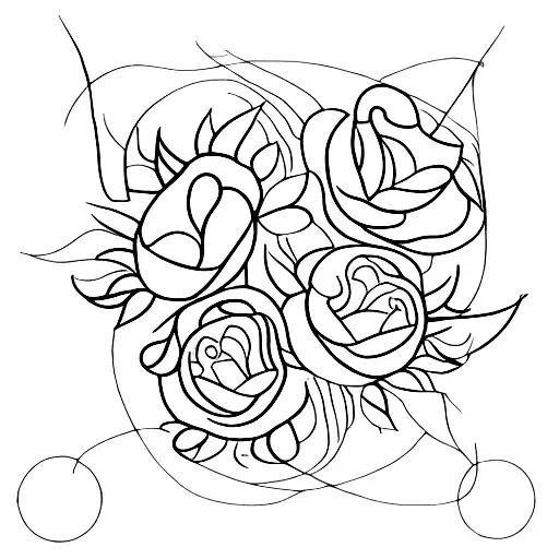 bouquet of gemini, taurus, virgo, leo and libra birth flowers tattoo design idea
