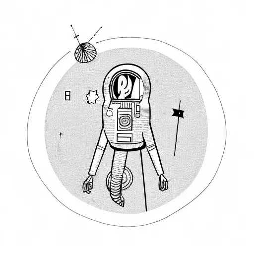 date falling man astronaut wording  tattoo design idea