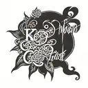 lettering with the phrase "keep me oh god for in you I trust" on the shin tattoo design idea